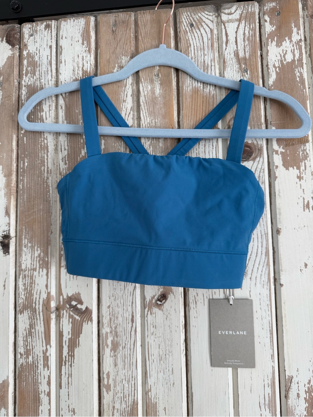 NWT Everlane Perform Crop Top Sports Bra Bright Blue XS